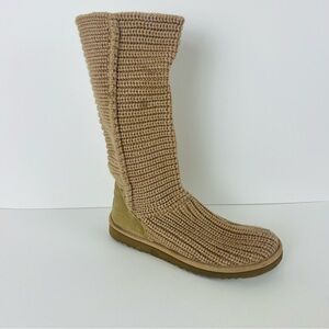 AMPUTEE UGG Australia Classic Cardy Knit Sweater Tan Right Boot Only 6